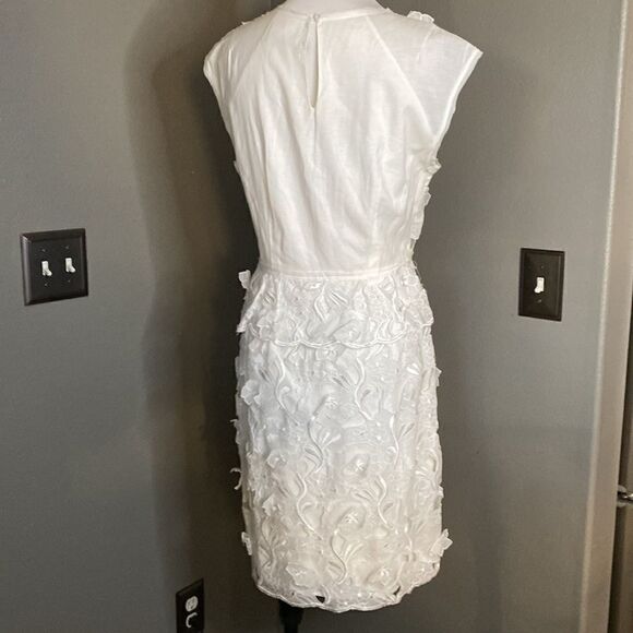 BCBGMaxAzria Aveline Embroidered Shift Dress Off White - Picture 11 of 13